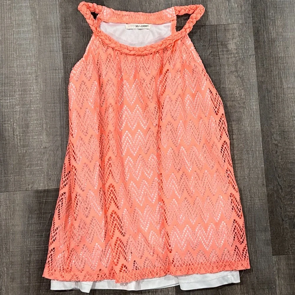 💞 Kids Large Orange & White Tunic Tank